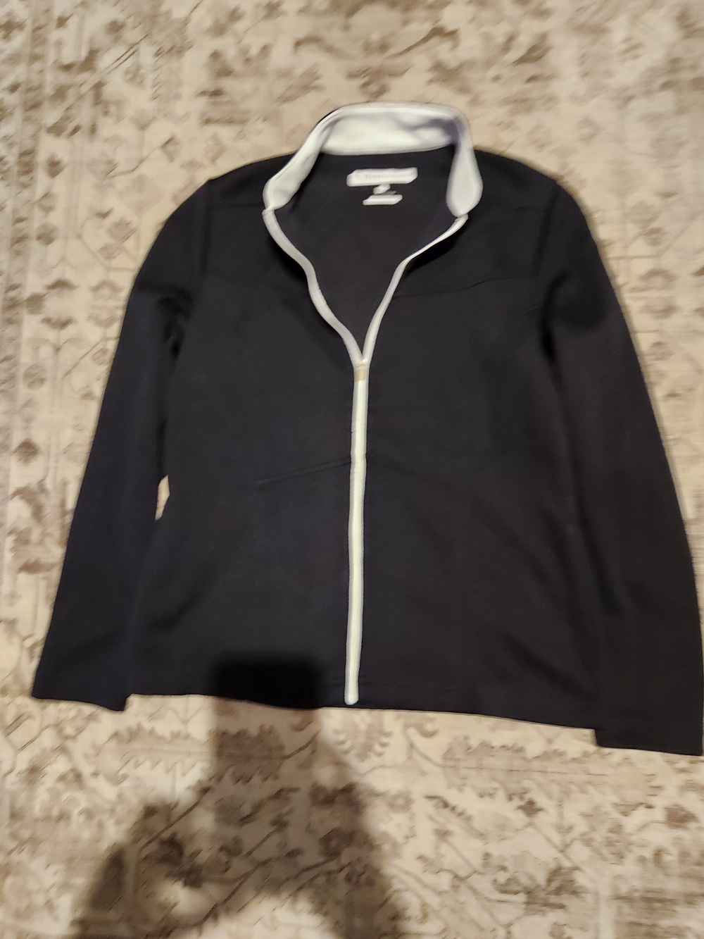 Pebble Beach Black Bomber Jacket with White Trim